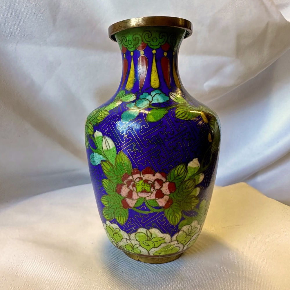 small cloissone vase vintage